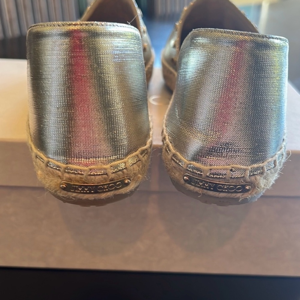 Jimmy Choo espadrilles, golden metallic, size 6.5 - Picture 3 of 3